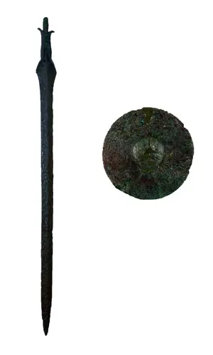 Χάλκινο ξίφος Naue II και επίσημα ασπίδας